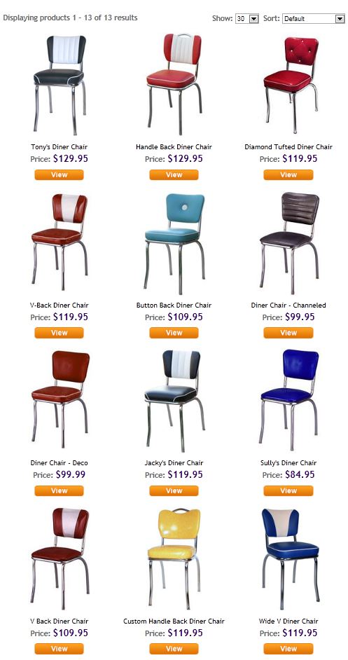 Diner Chair Pricing